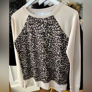 Ideology Womens Amimal Print Lounge Long Sleeve Shirt Sz XS